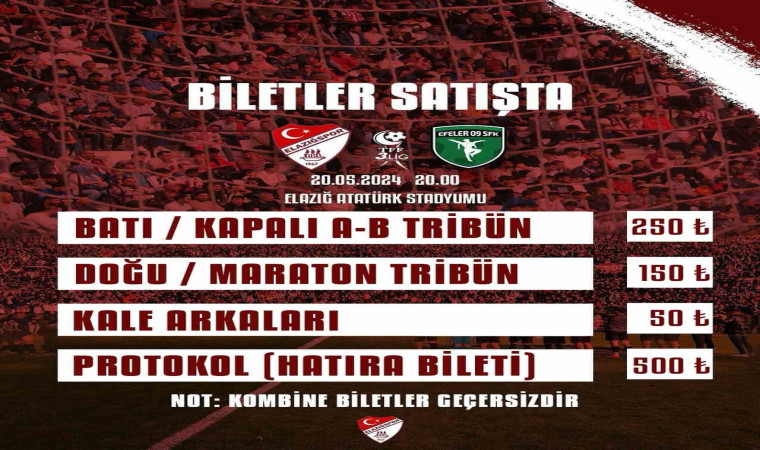 Elazığspor’dan son maça özel hatıra bileti