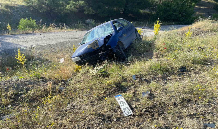 Malatya’da otomobil şarampole uçtu, 1 yaralı