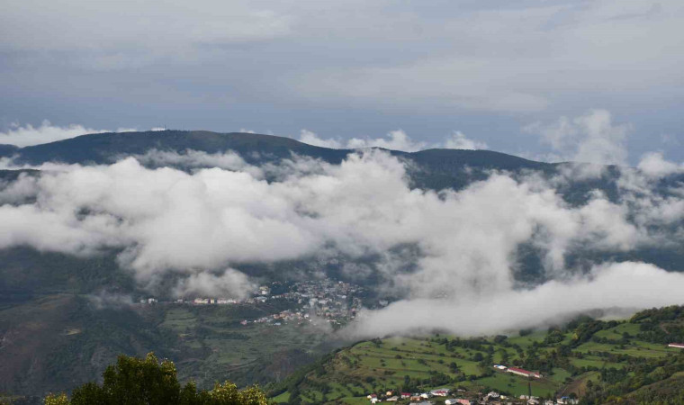 Posof ilçesini sis bulutu kapladı