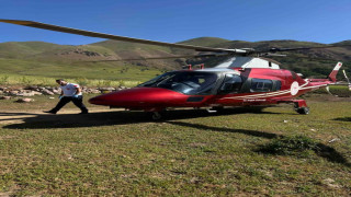 Arı sokması sonucu bilinç kaybı yaşayan hasta, ambulans helikopterle Erzurum’a sevk edildi