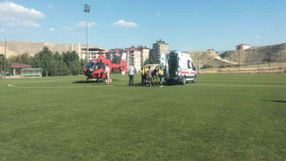 Ambulans helikopter kalp krizi geçiren hasta için havalandı