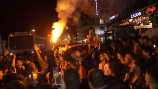 Erzurum’da Galatasaray taraftarının galibiyet coşkusu