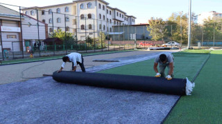 Oltu’da stadyumun zemini yenileniyor